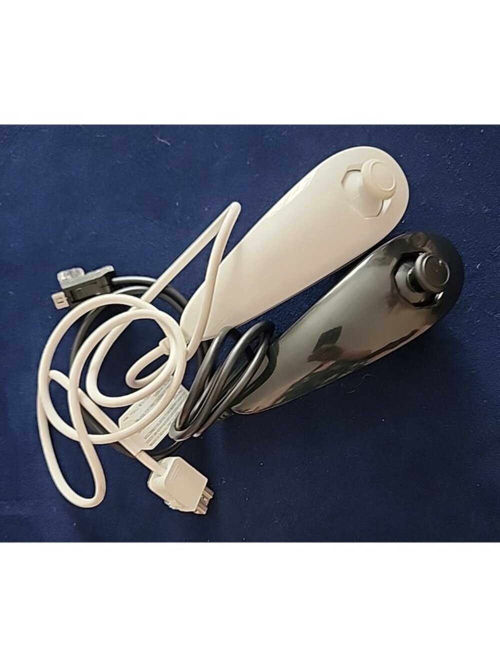 2- Nintendo Wii Nunchuck Joystick Controllers Black & White